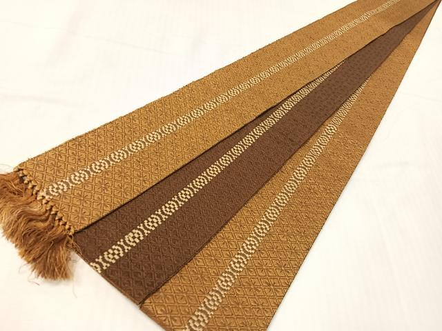 平和屋着物●男性　本場筑前博多織　両面　角帯　花間道　正絹　逸品　CABH4413vp