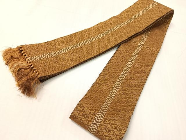 平和屋着物●男性　本場筑前博多織　両面　角帯　花間道　正絹　逸品　CABH4413vp