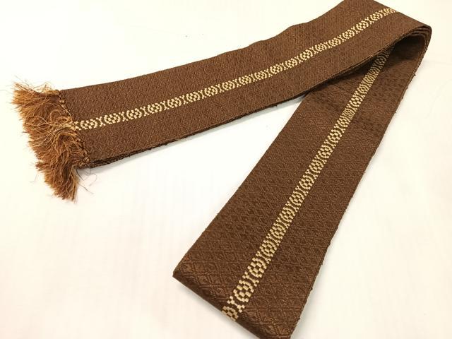 平和屋着物●男性　本場筑前博多織　両面　角帯　花間道　正絹　逸品　CABH4413vp
