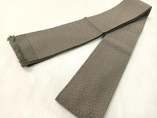 平和屋着物○男性 本場筑前博多織 角帯 吉祥文様 煤色 正絹 逸品