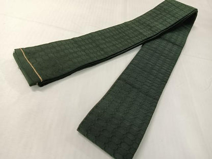 平和屋着物●男性　爪掻き本綴れ　角帯　格子柄　濡羽色　正絹　逸品　CABH4422vp