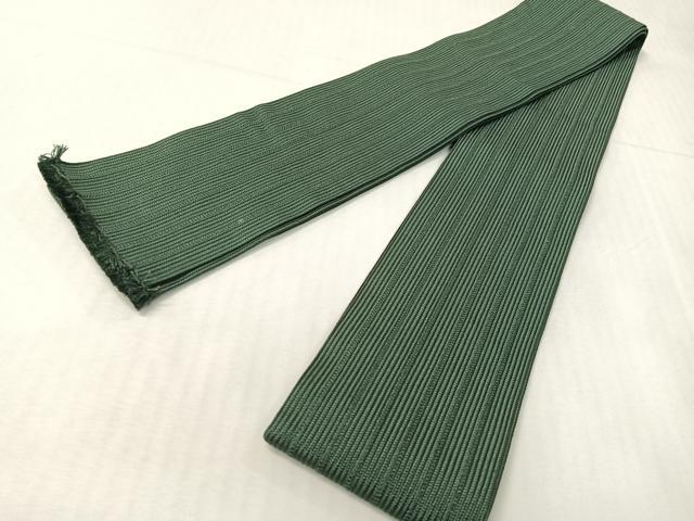 平和屋着物●男性　本場筑前博多織　角帯　間道　革色　正絹　逸品　CABH4423vp