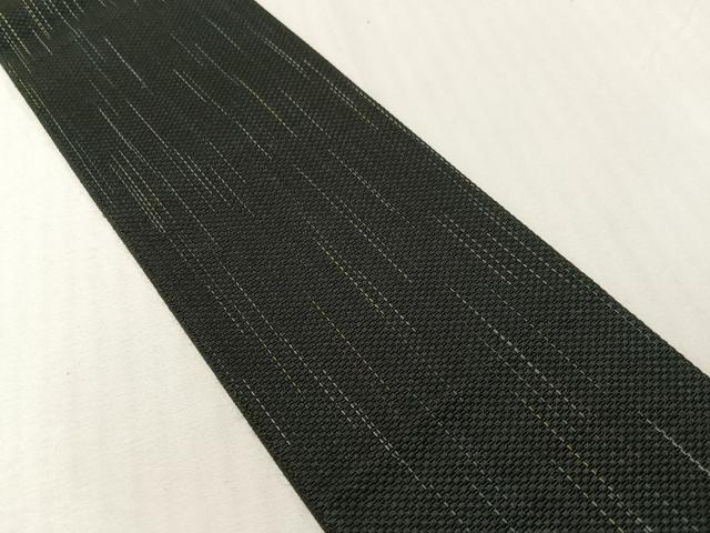 平和屋着物●男性　本場筑前博多織　角帯　雨縞　黒地　正絹　逸品　CABH4427vp