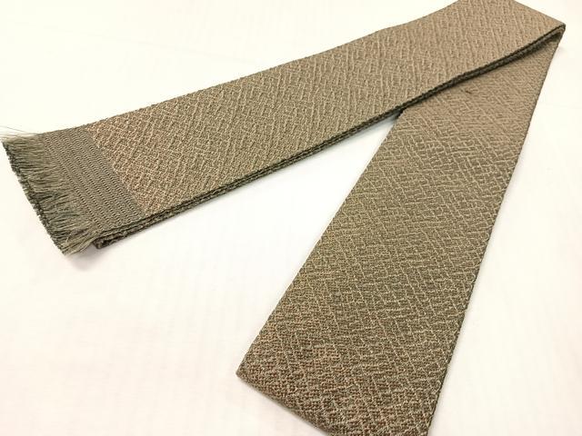 平和屋着物●男性　本場筑前博多織　角帯　網目文様　正絹　逸品　CABH4428vp
