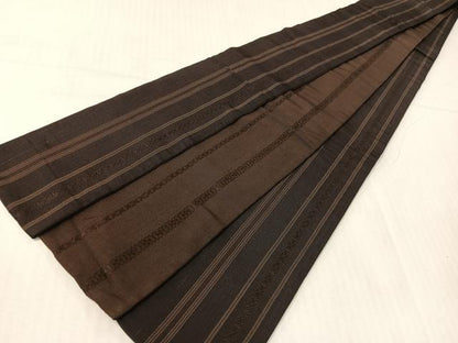平和屋着物●男性　本場筑前博多織　両面　角帯　献上　正絹　逸品　CABH4429vp
