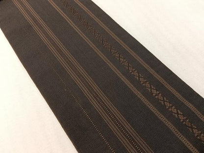 平和屋着物●男性　本場筑前博多織　両面　角帯　献上　正絹　逸品　CABH4429vp