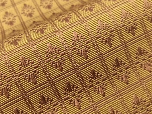 平和屋着物●男性　本場筑前博多織　角帯　格子花文　正絹　逸品　CABH4433vp