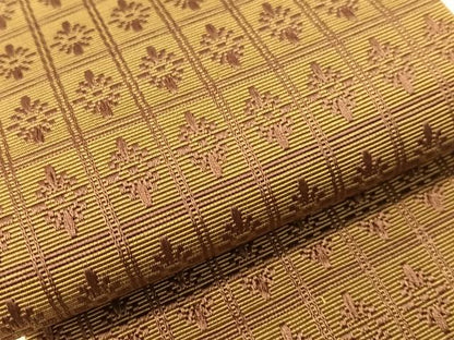 平和屋着物●男性　本場筑前博多織　角帯　格子花文　正絹　逸品　CABH4433vp