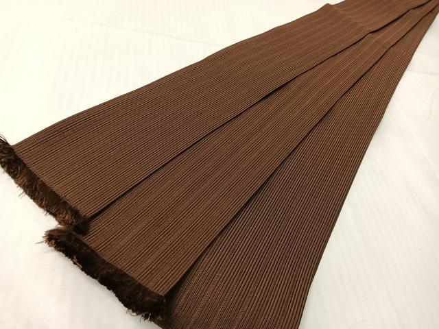 平和屋着物●男性　本場筑前博多織　角帯　縞　茶褐色　正絹　逸品　CABH4435vp
