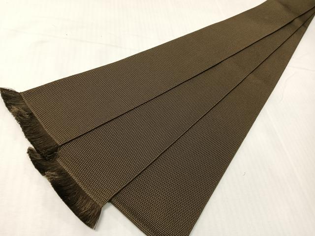 平和屋着物●男性　本場筑前博多織　角帯　涅色　正絹　逸品　未使用　CABH4437vp