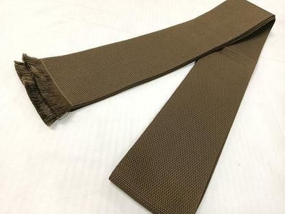 平和屋着物●男性　本場筑前博多織　角帯　涅色　正絹　逸品　未使用　CABH4437vp