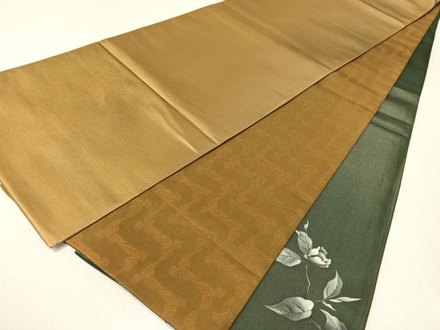 平和屋着物●染色作家　斉藤三才　太鼓柄袋帯　手描き　花蝶文　正絹　逸品　CABH4441vp