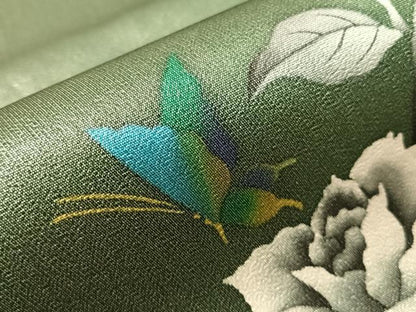 平和屋着物●染色作家　斉藤三才　太鼓柄袋帯　手描き　花蝶文　正絹　逸品　CABH4441vp