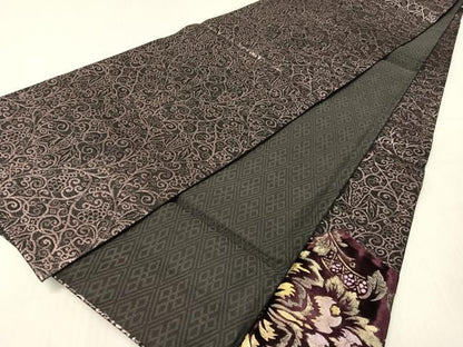 平和屋着物●太鼓柄袋帯　切嵌　ベロア　花唐草吉祥文　金彩　正絹　逸品　未使用　CABH4446vp