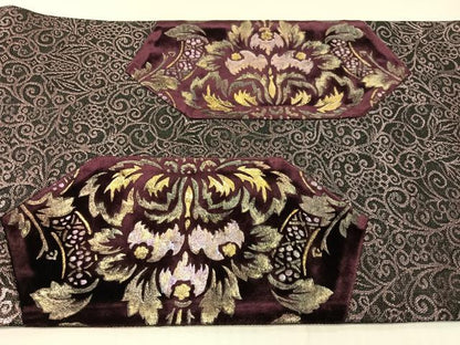平和屋着物●太鼓柄袋帯　切嵌　ベロア　花唐草吉祥文　金彩　正絹　逸品　未使用　CABH4446vp