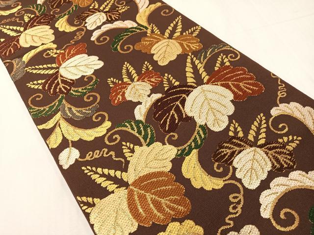 平和屋着物●西陣　紫幸織　六通柄　本袋帯　讃州桐唐草　金糸　正絹　逸品　未使用　CABH4455vp