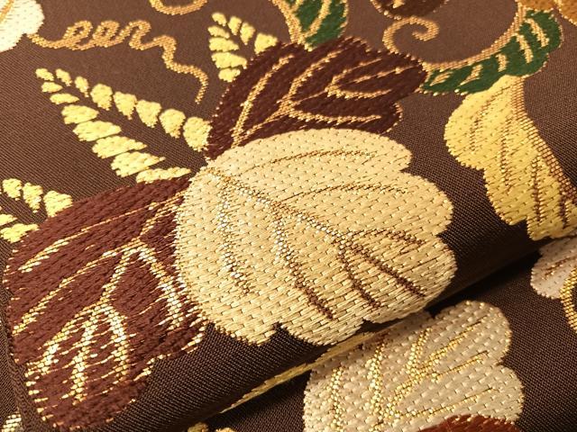 平和屋着物●西陣　紫幸織　六通柄　本袋帯　讃州桐唐草　金糸　正絹　逸品　未使用　CABH4455vp