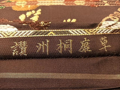 平和屋着物●西陣　紫幸織　六通柄　本袋帯　讃州桐唐草　金糸　正絹　逸品　未使用　CABH4455vp