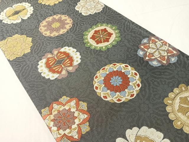 平和屋着物▽西陣　六通柄袋帯　スリーシーズン　春夏秋　正倉院花蝶文　金銀糸　証紙付き　正絹　逸品　CABH4457vp