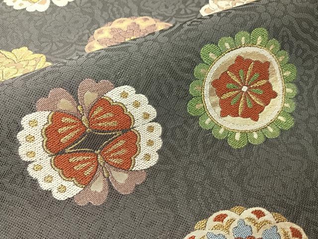 平和屋着物▽西陣　六通柄袋帯　スリーシーズン　春夏秋　正倉院花蝶文　金銀糸　証紙付き　正絹　逸品　CABH4457vp