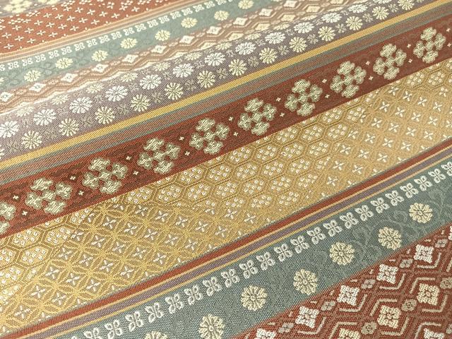 平和屋着物●全通柄袋帯　紹巴　横段吉祥花文　正絹　逸品　CABH4461vp