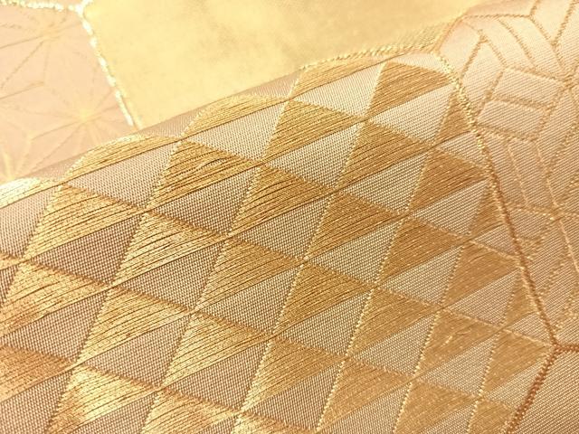 平和屋着物●龍村美術織物　たつむら　九寸名古屋帯　寄せ亀甲　金糸　正絹　逸品　CABH4471vp