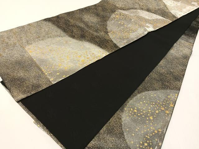 平和屋着物●六通柄袋帯　満月　星　金銀糸　正絹　逸品　CABH4473vp