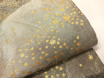 平和屋着物●六通柄袋帯　満月　星　金銀糸　正絹　逸品　CABH4473vp