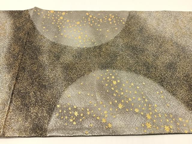 平和屋着物●六通柄袋帯　満月　星　金銀糸　正絹　逸品　CABH4473vp