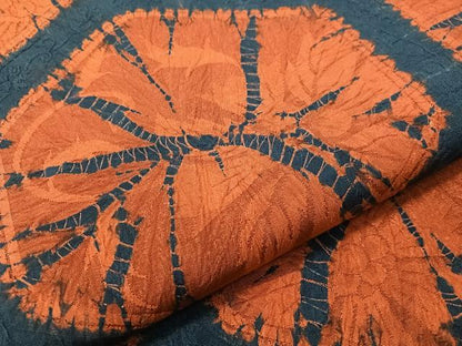 平和屋着物●六通柄袋帯　蜘蛛絞り　吉祥花文　正絹　逸品　CABH4479vp
