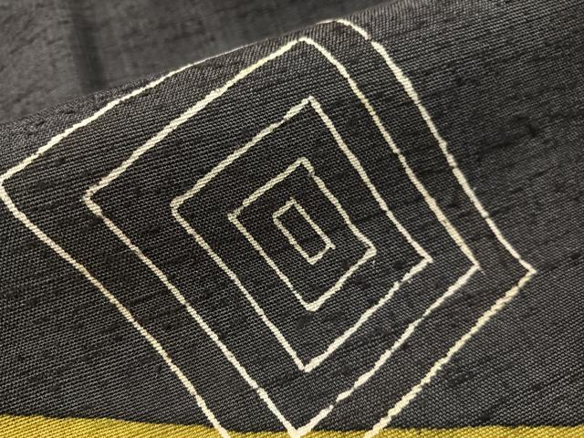 平和屋着物●九寸名古屋帯　紬地　ろうけつ染　幾何学文様　正絹　逸品　CABH4495vp