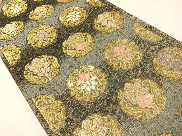 平和屋着物▽螺鈿　袋帯　スリーシーズン　春夏秋　唐織　更紗丸文　金彩　正絹　逸品　CABH4505vp