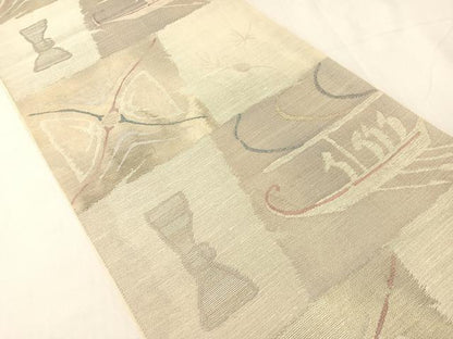 平和屋着物＊夏物 六通柄袋帯 吉祥舟文 金糸 正絹 逸品 CABH4508vp