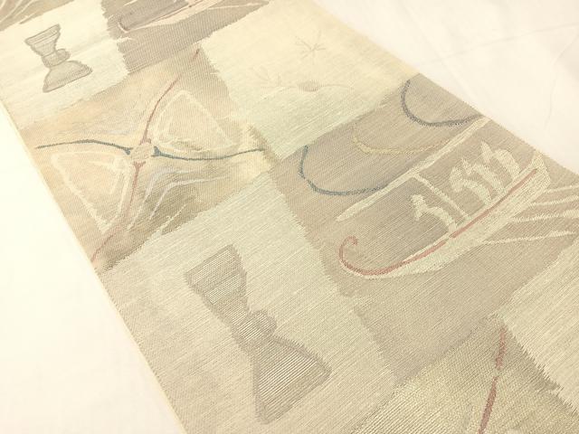 平和屋着物＊夏物 六通柄袋帯 吉祥舟文 金糸 正絹 逸品 CABH4508vp