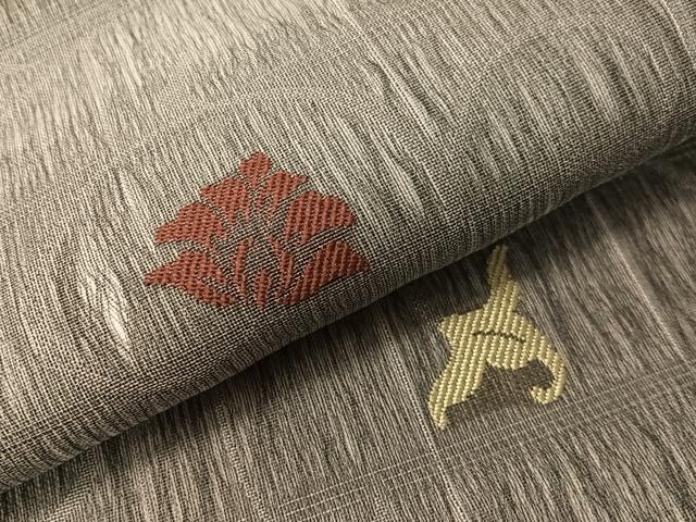 平和屋着物▽九寸名古屋帯　スリーシーズン　春夏秋　櫛織　更紗唐草文　正絹　逸品　CABH4509vp