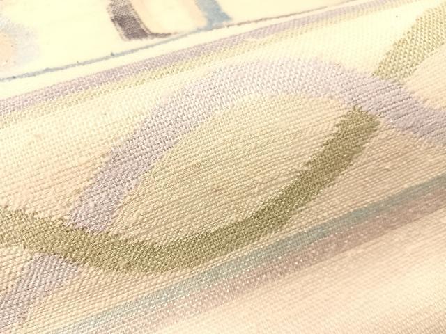 平和屋着物▽太鼓柄袋帯　スリーシーズン　春夏秋　紬地　横段丸繋ぎ　金銀糸　正絹　逸品　CABH4511vp