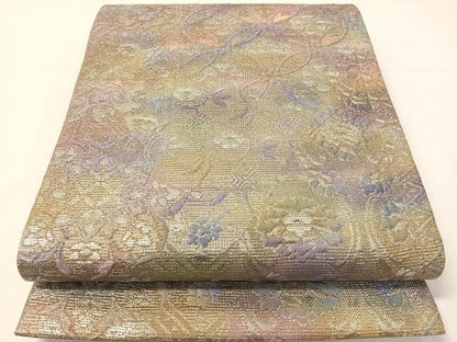 平和屋着物●全通柄袋帯　切嵌更紗吉祥文　金銀糸　正絹　逸品　CABH4516vp