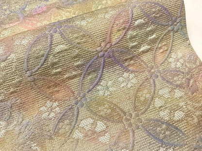 平和屋着物●全通柄袋帯　切嵌更紗吉祥文　金銀糸　正絹　逸品　CABH4516vp