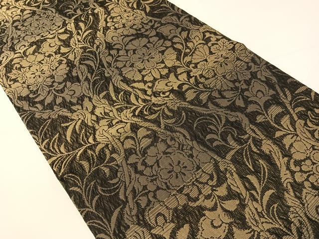 平和屋着物▽九寸開き名古屋帯　スリーシーズン　春夏秋　櫛織　花唐草文　正絹　逸品　CABH4518vp