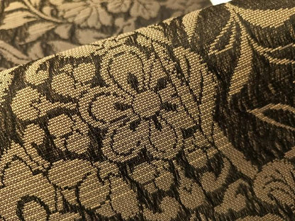平和屋着物▽九寸開き名古屋帯　スリーシーズン　春夏秋　櫛織　花唐草文　正絹　逸品　CABH4518vp