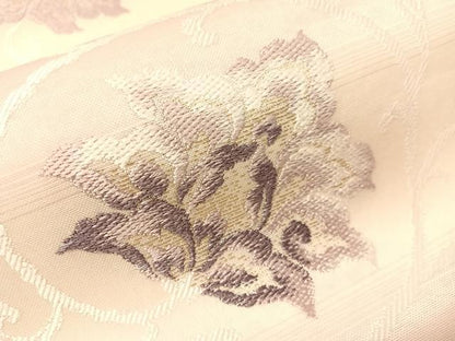 平和屋着物▽両面　六通柄袋帯　スリーシーズン　春夏秋　唐織　更紗唐草文　金銀糸　さが美扱い　正絹　逸品　CABH4522vp