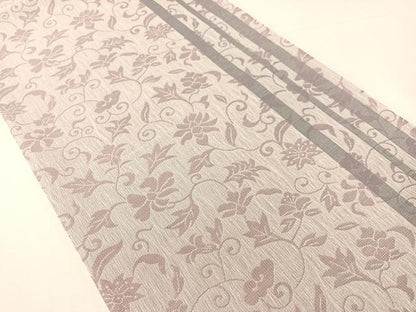 平和屋着物▽両面　六通柄袋帯　スリーシーズン　春夏秋　櫛織　更紗唐草間道　正絹　逸品　未使用　CABH4523vp