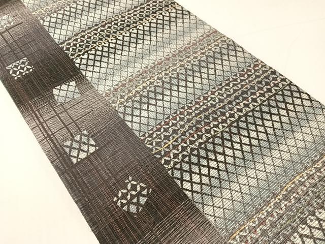 平和屋着物▽両面　六通柄袋帯　スリーシーズン　春夏秋　櫛織　吉祥間道　正絹　逸品　CABH4524vp