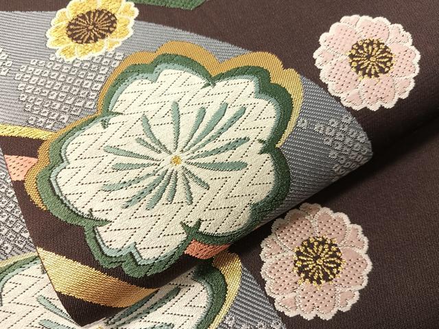 平和屋着物●六通柄袋帯　唐織　舞桜　金糸　正絹　逸品　CABH4530vp