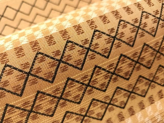 平和屋着物●六通柄袋帯　幾何学文様　正絹　逸品　未使用　CABH4545vp