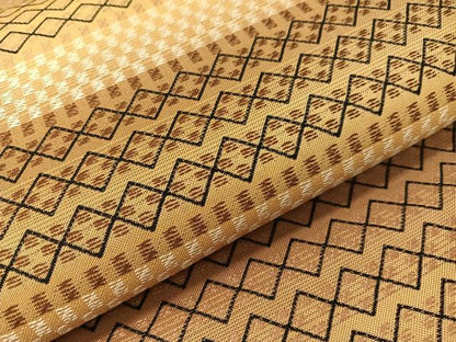 平和屋着物●六通柄袋帯　幾何学文様　正絹　逸品　未使用　CABH4545vp