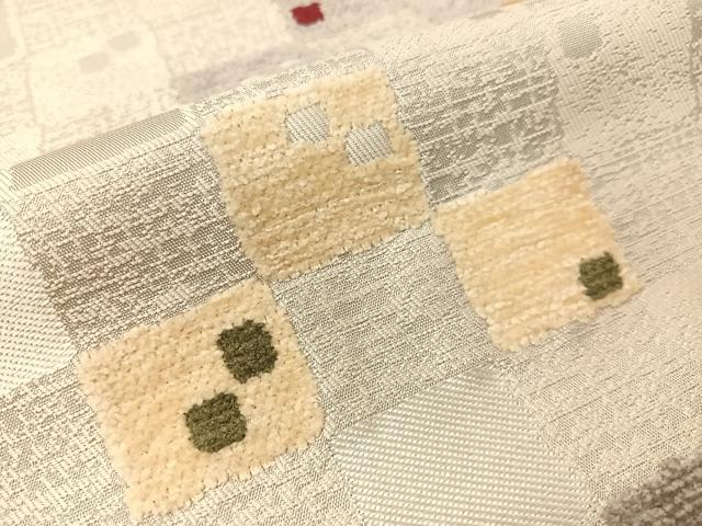 平和屋着物●全通柄　京袋帯　モール　変わり市松文様　正絹　逸品　CABH4546vp