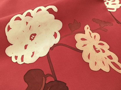 平和屋着物●日展染色作家　高久空木　ろうけつ染　塩瀬　九寸名古屋帯　草花文　正絹　逸品　CABH4550vp