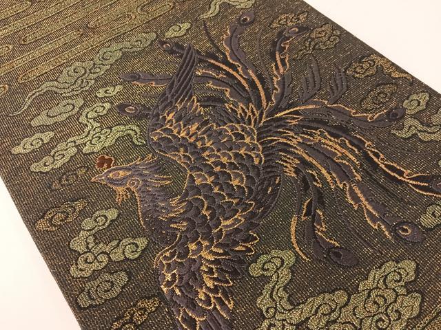 平和屋着物●六通柄袋帯　唐織　霞鳳凰文　金糸　正絹　逸品　CABH4551vp