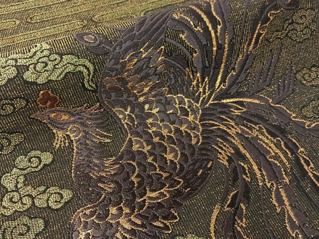 平和屋着物●六通柄袋帯　唐織　霞鳳凰文　金糸　正絹　逸品　CABH4551vp